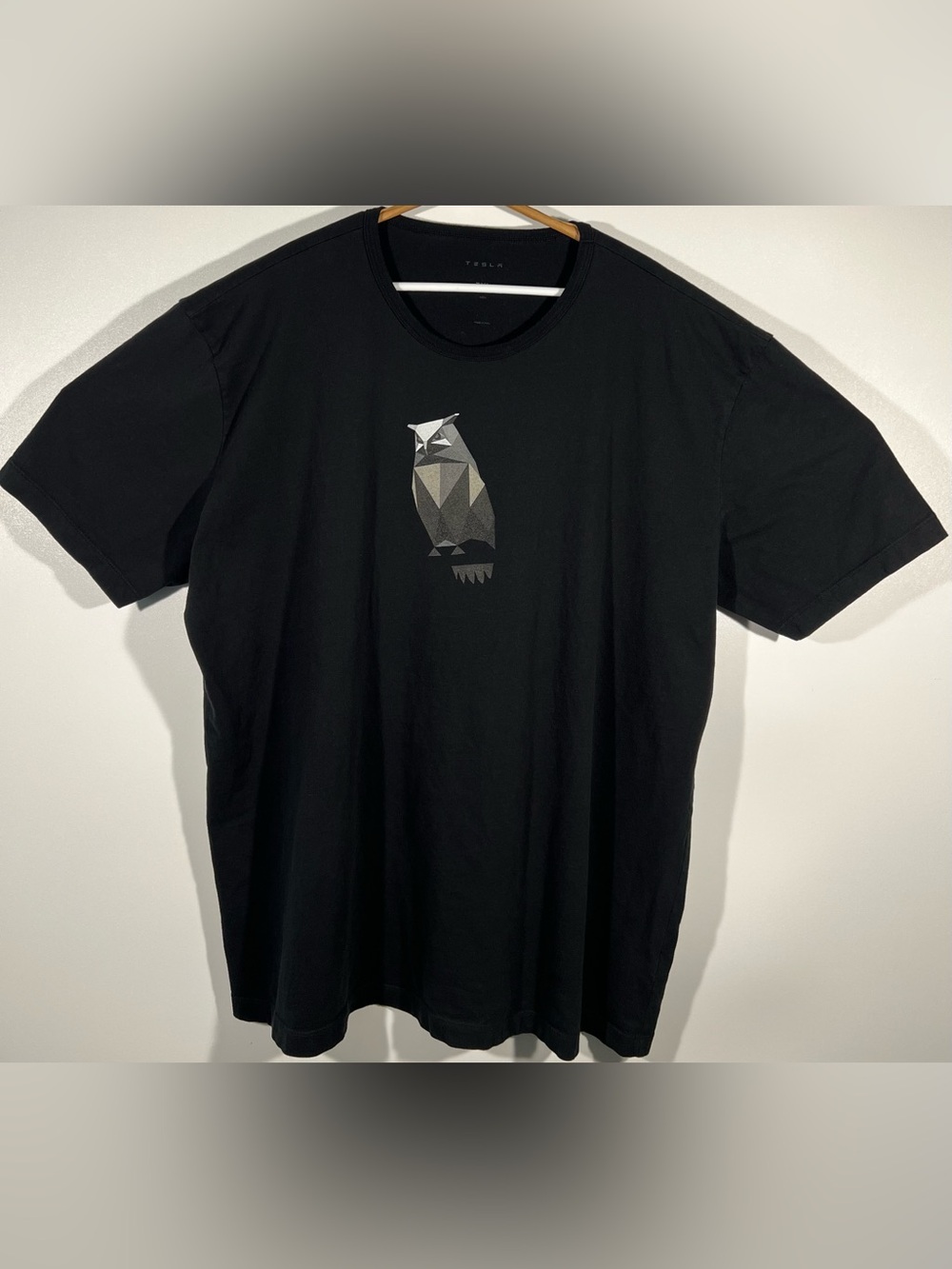 Tesla Cybertruck Owl Logo Black T-Shirt Men's 3XL Short Sleeve Graphic Tees